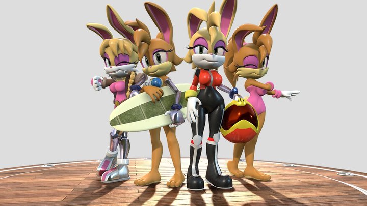 Bunnie Rabbot Gang -download link in description 3D Model