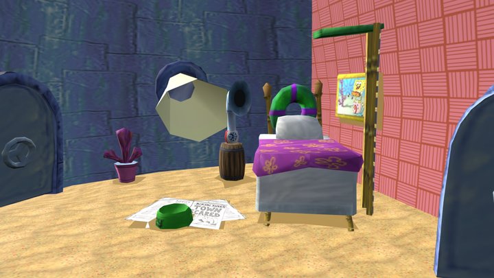 Sponge Bob Square Pants House Upstairs 3D Model