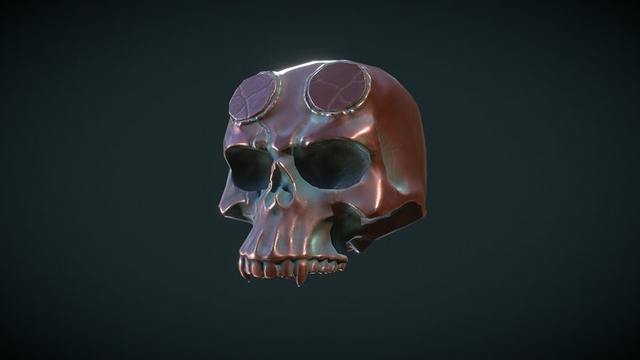 Copper Hellboy Skull 3D Model