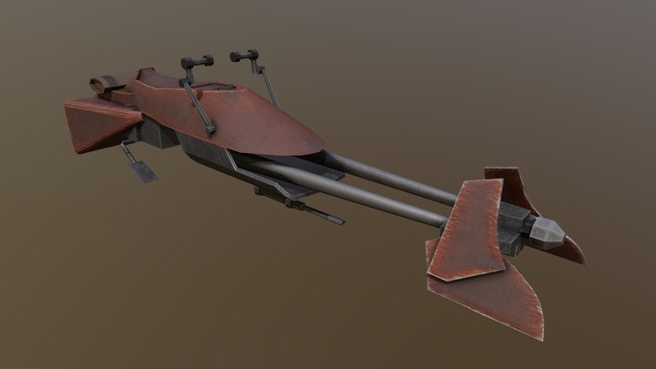 Low Poly - Star Wars Speedster Bike 3D Model