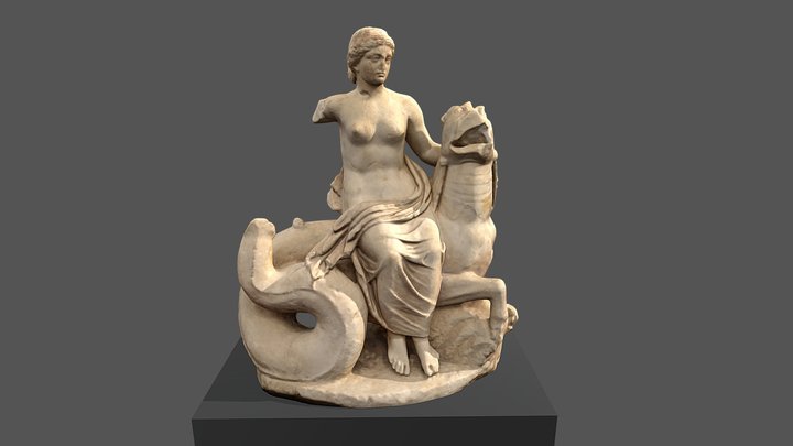 Statua di Nereide su mostro marino 3D Model