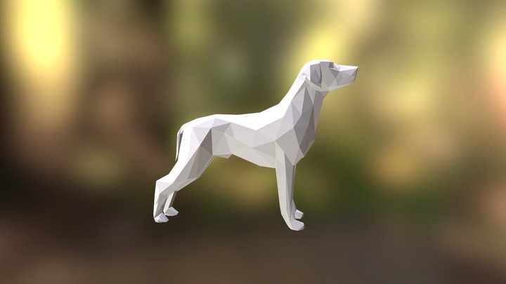Dog low poly model for 3D printing. 3D Model