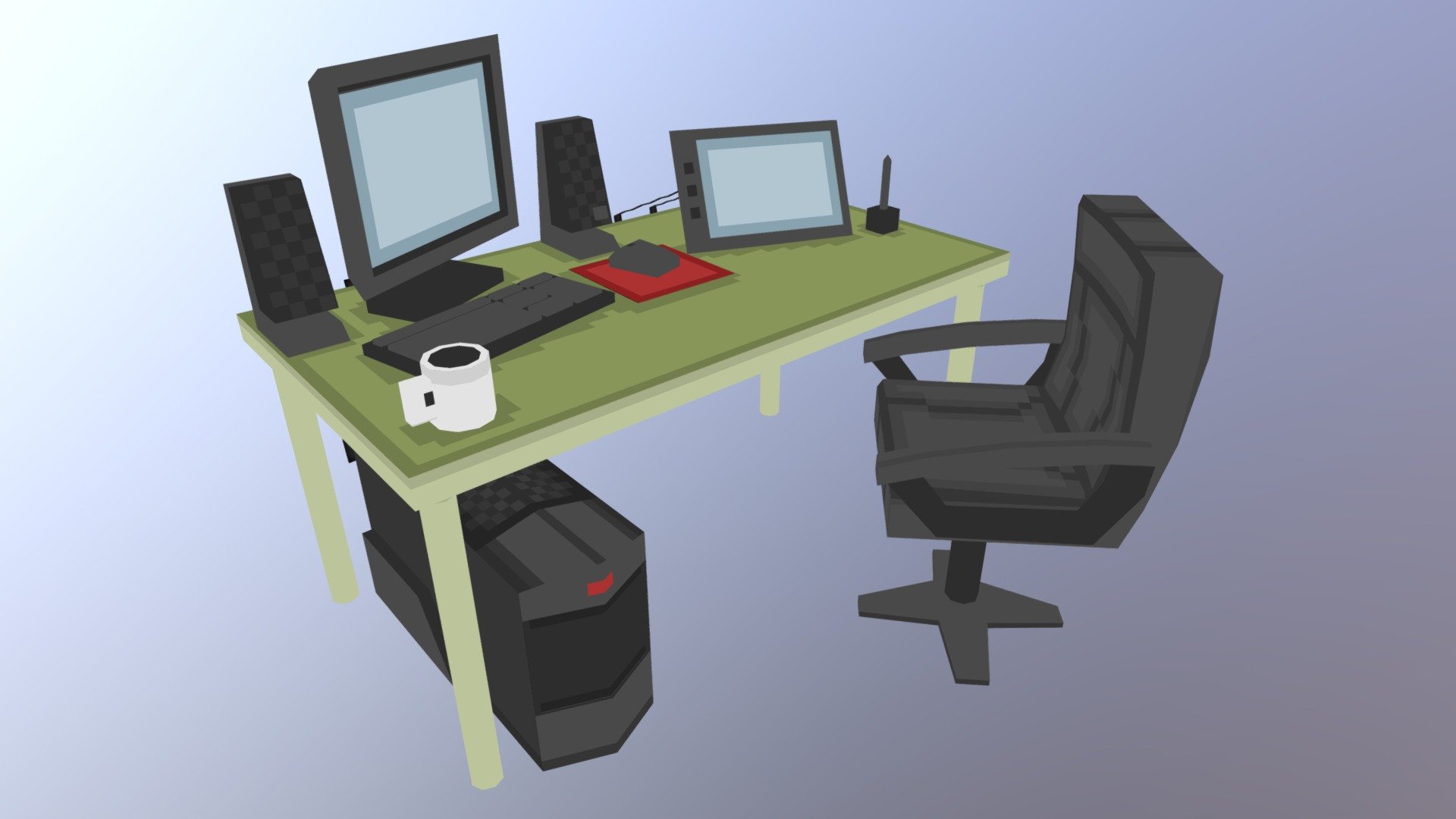 8 Bit Desk - 3D model by BrentLattery [e096399] - Sketchfab