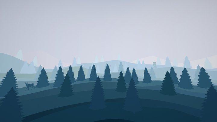 Winter Pine Forest 3D Model