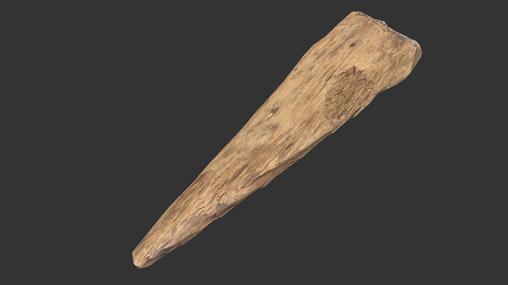 3D model Broken Plank - This is a 3D model of the Broken Plank. The 3D model is about a wooden stick with a black background.