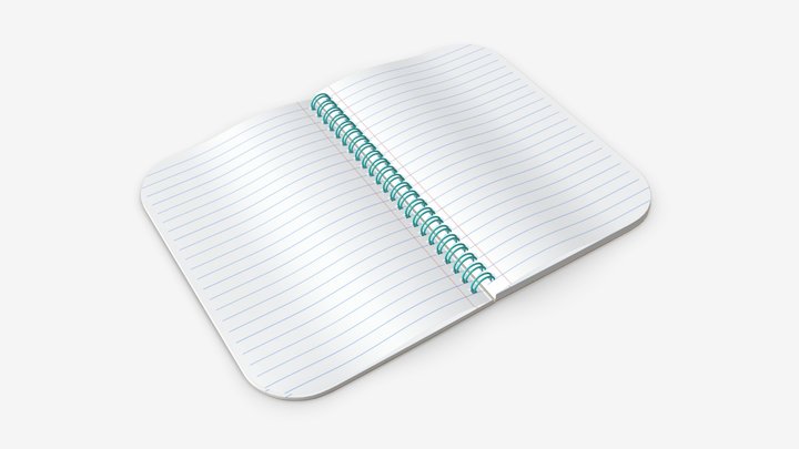 Notebook with spiral 05 opened 3D Model