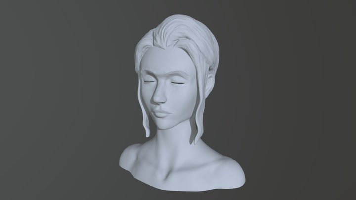Female Head Sculpt 3D Model
