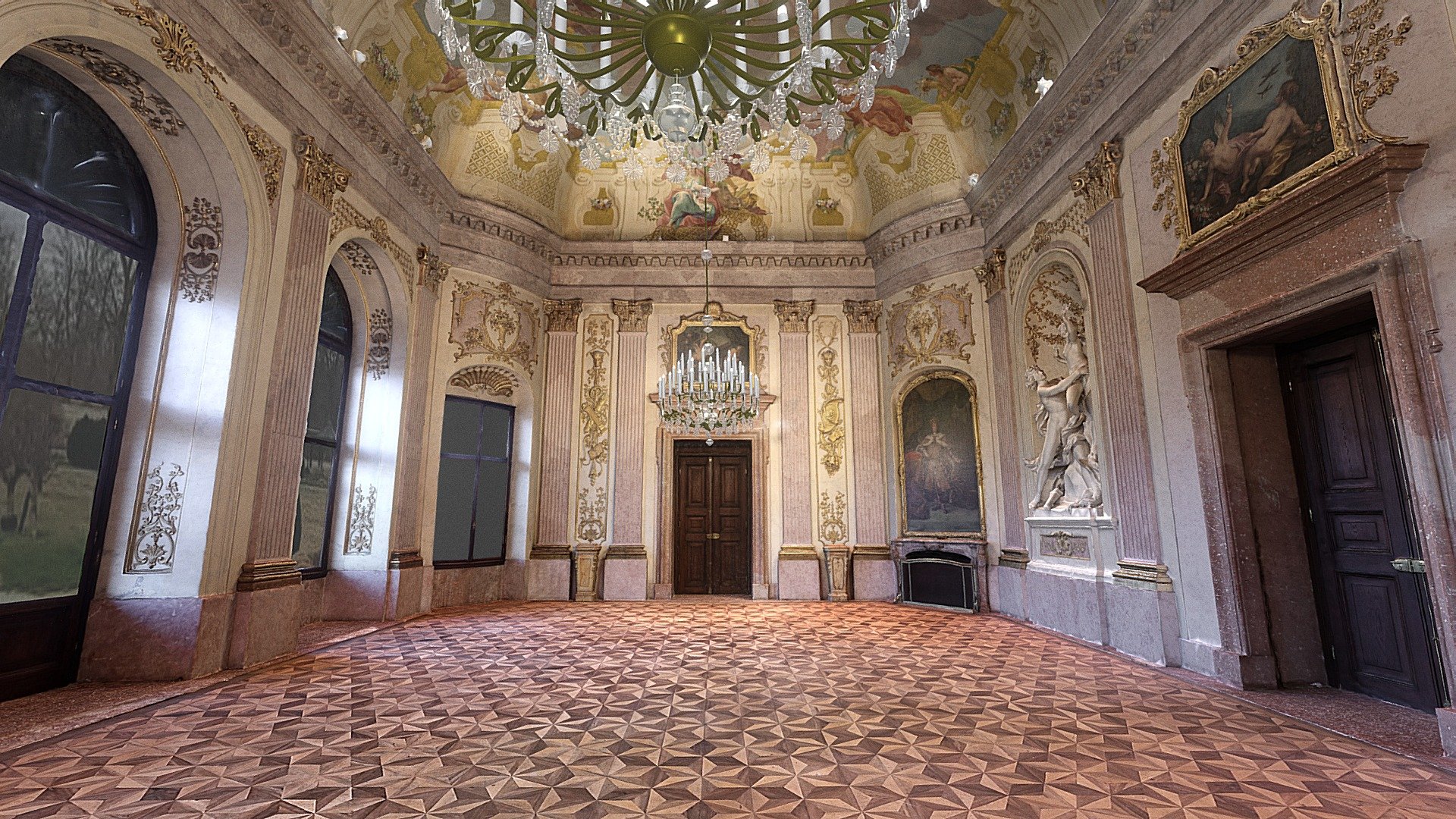Schloss Eckartsau Festsaal — Sketchfab embed 3D viewer