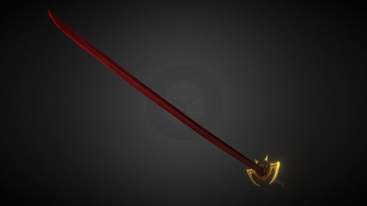 Stylized Blood Katana 3D Model