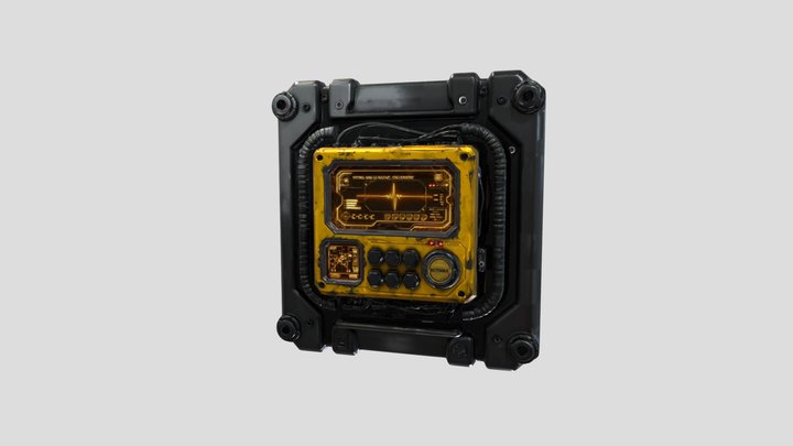 Futuristic Cyberpunk Control Panel Display – Modelo 3D gratuito STL