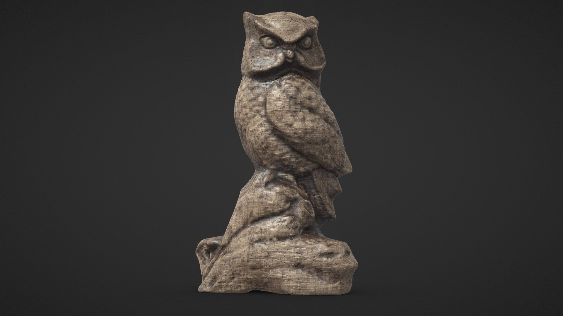 Owl statue ( light wooden ) Buy Royalty Free 3D model by UJWAL