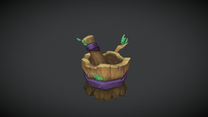 Druidic Mortar and Pestle 3D Model