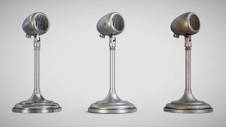 Microphone - American D5T (Clean, Used & Dirty) 3D Model