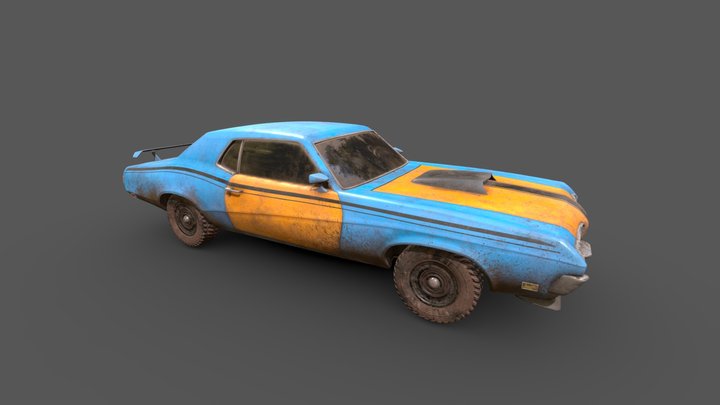 Dirty Muscle Car 3D Model