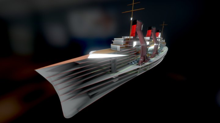 Paquebot Normandie Liner Cutaway 3D Model