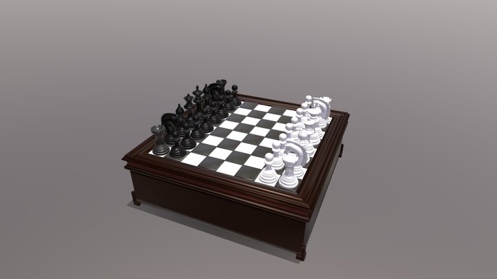 chess board with pieces