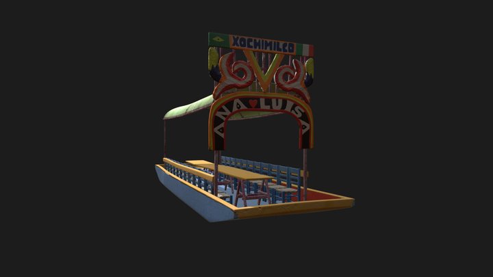 Trajinera Xochimilco 3D Model
