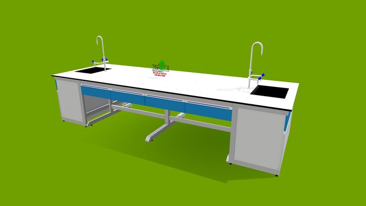 Bàn thí nghiệm hóa sin h - Laboratory bench 3D Model