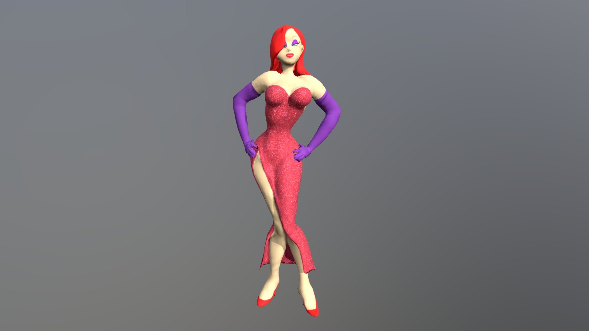 Jessica Rabbit low poly