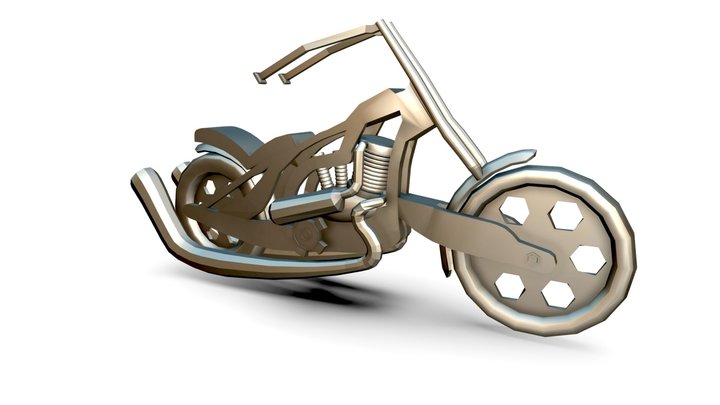 CT4012 - Vehicle - Steampunk-style Motorbike 3D Model