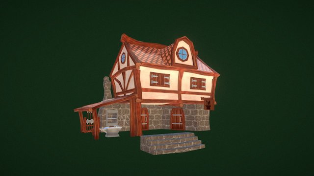 Stylised Blacksmith House 3D Model