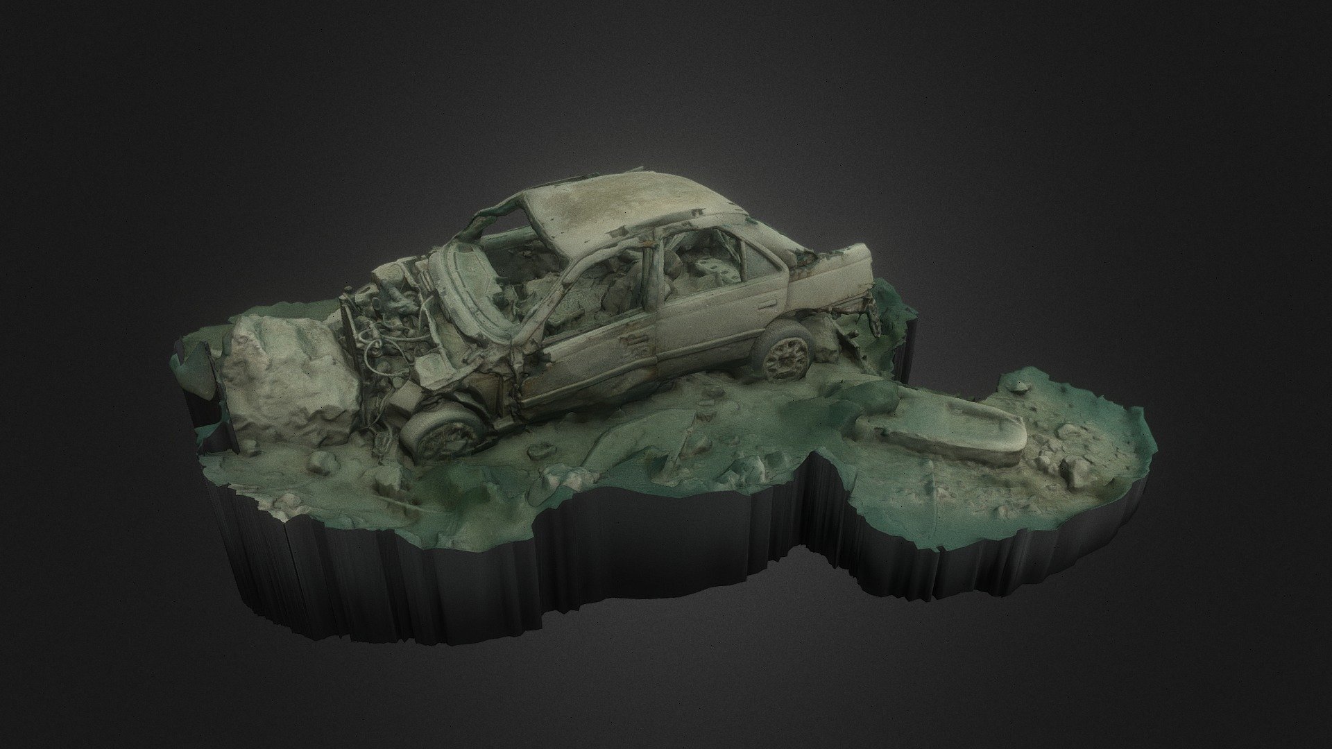 Underwater Crashed Peugeot 405 Zakrzówek Quarry — Sketchfab embed 3D viewer