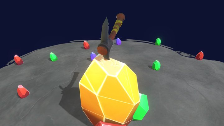 Pickaxe in Crystal 3D Model