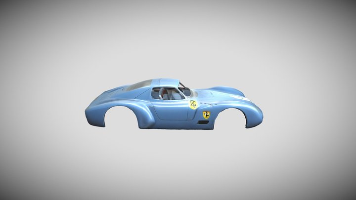 A Bare empty coupe bodyshell 3D Model
