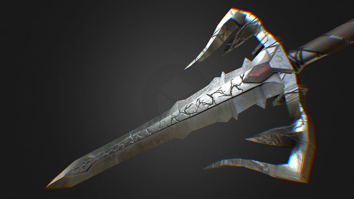 Fantasy Detailed Game Ready Battle Thunder Sword 3D Model