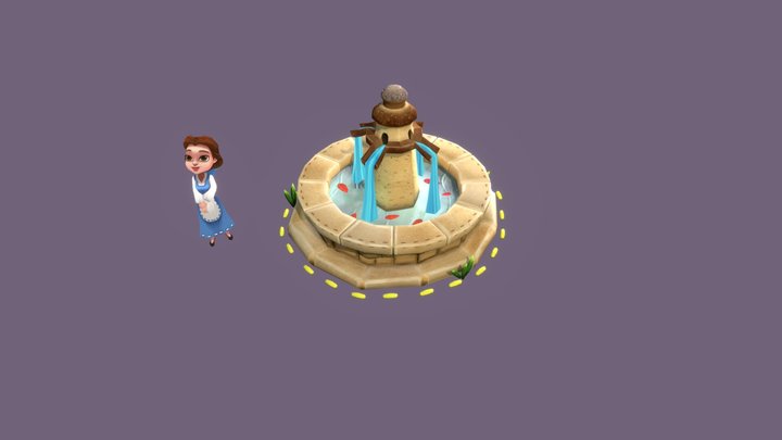 Belle - Read at fountain 3D Model