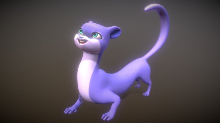 Cartoon Ferret Rigged Low-poly 3D model 3D Model