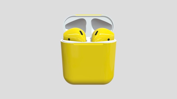 AirPods 2 Yellow 3D Model
