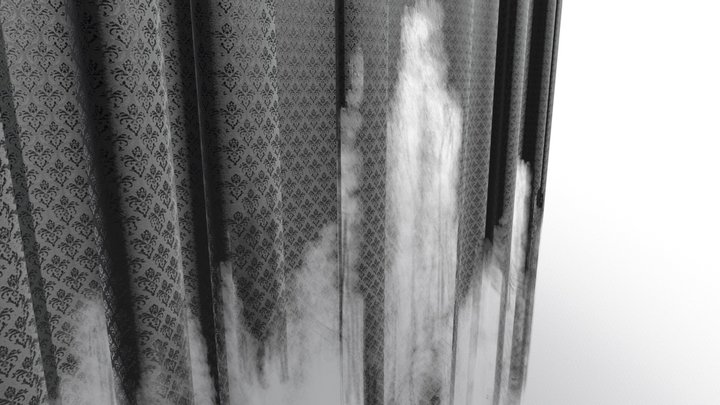 Damaged Big Curtain 3D Model