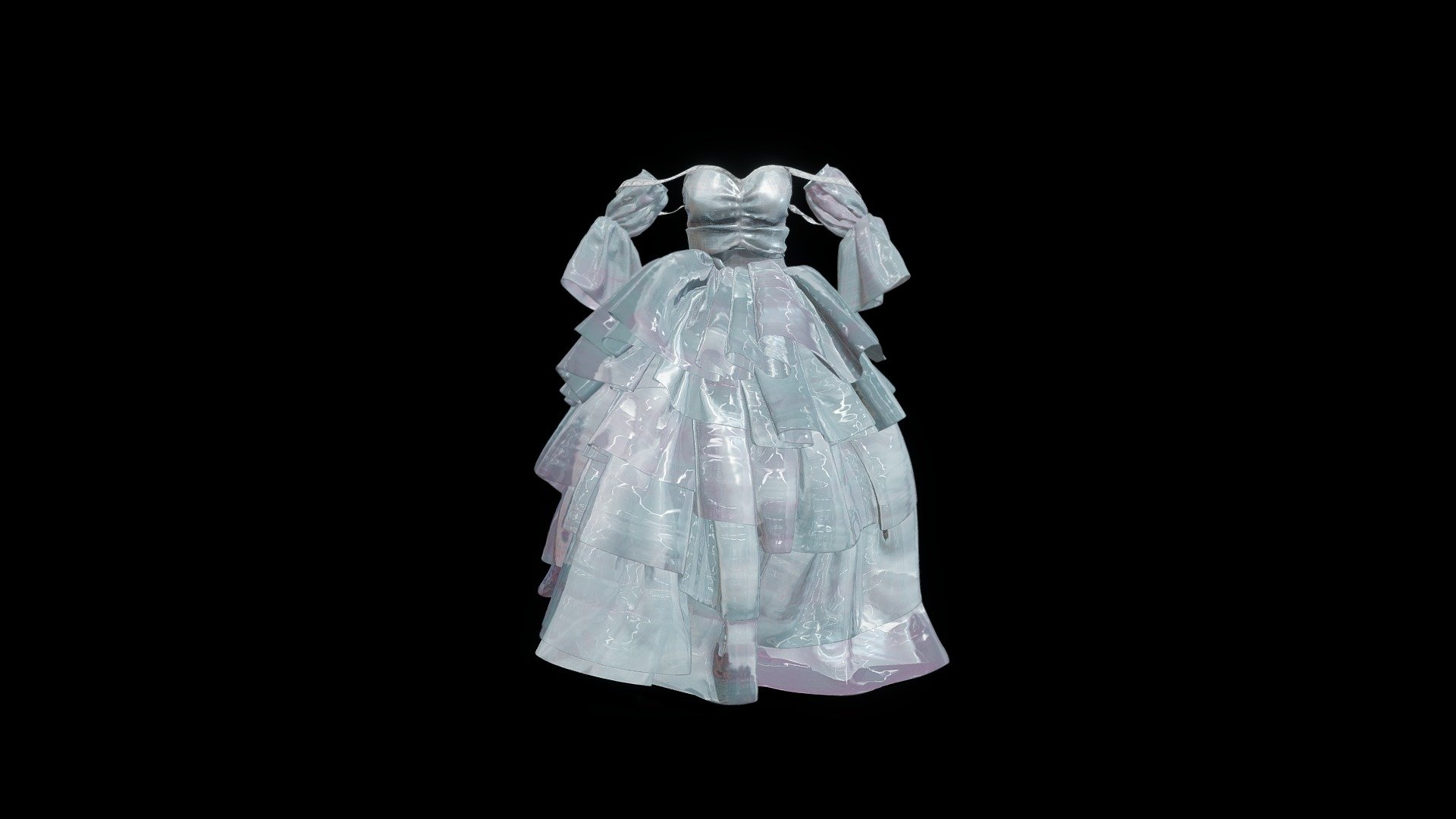 White Fantasy Dress Buy Royalty Free 3D model by Elthir [e0b0b25