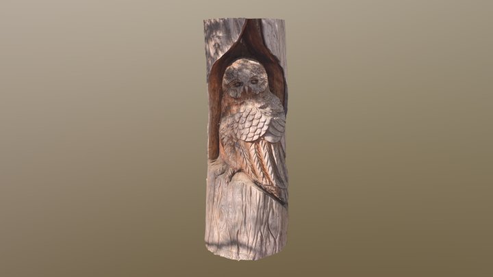 Carved Owl 3D Model