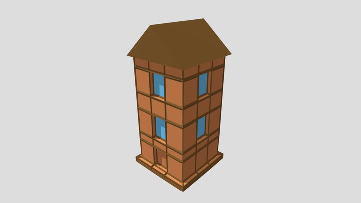 Two-story house / Двухэтажный дом (Low poly)
