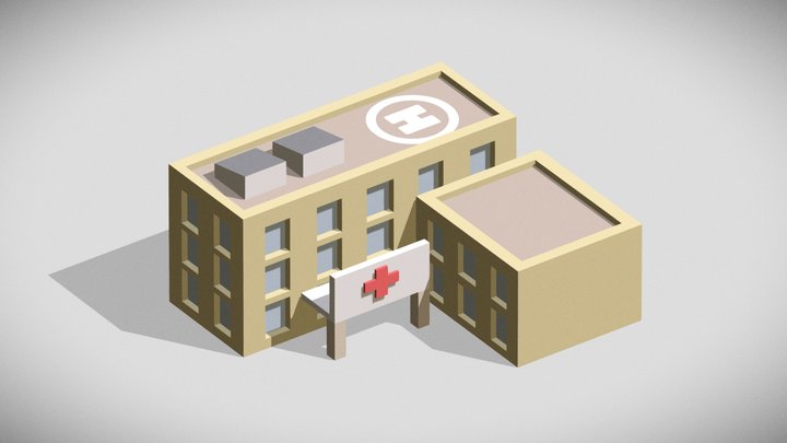 [Low Poly] Hospital 3D Model