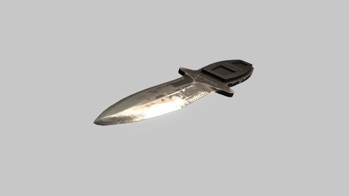 Throwing knife black 3D Model