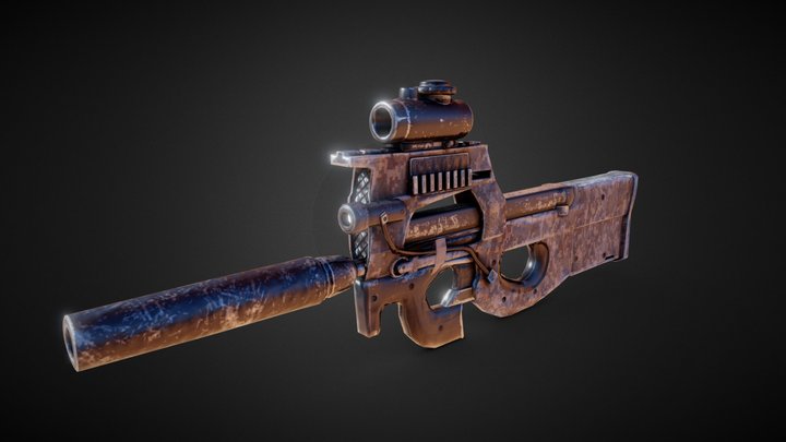 P90 Submachine Gun 3D Model