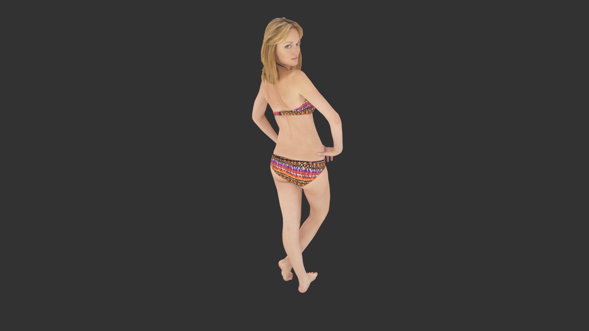 Underwear girl looking back 3D Model - by Renderbot LLC