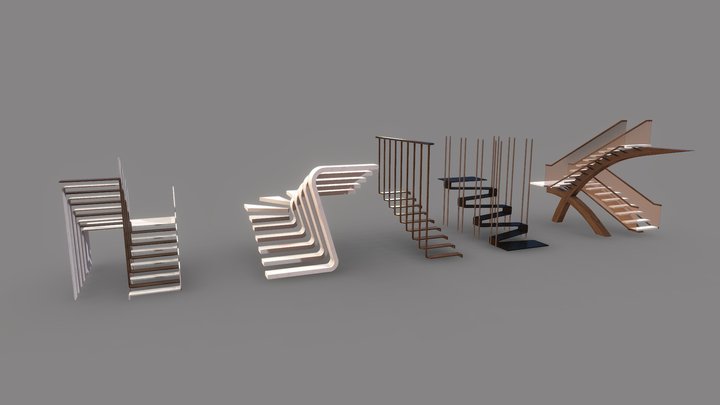 Modern Stairs Asset 3D Model