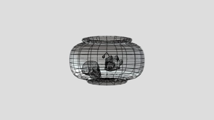 Fishbowl, Angler, And Skull 3D Model