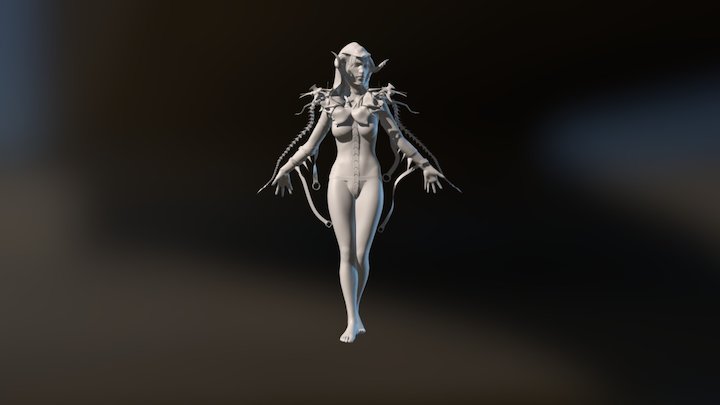 Demon Warrior Girl 3D Model