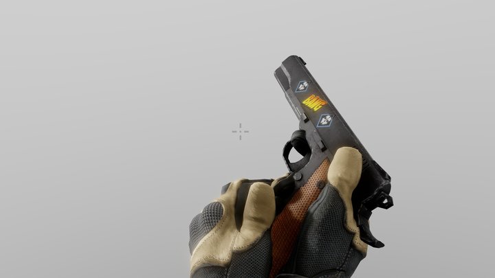 AnimatedPistol 3D Model