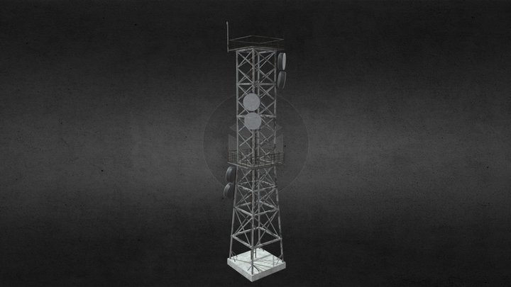 Broadcast tower (Game ready) 3D Model