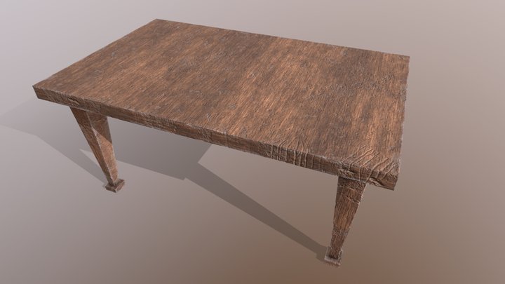 Worn Down Table | Old Table | Apocaliptic table 3D Model