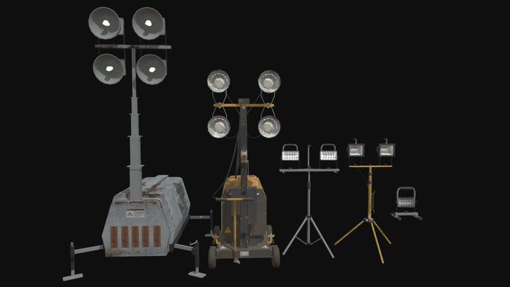 Poppy Playtime 4 Flood Lights 3D Model