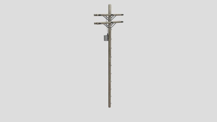 Power and Telephone Pole 4K 3D Model
