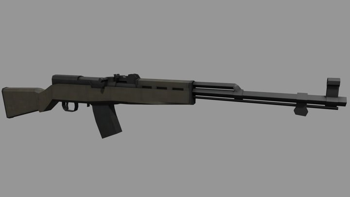 SKS Low Poly Model 3D Model