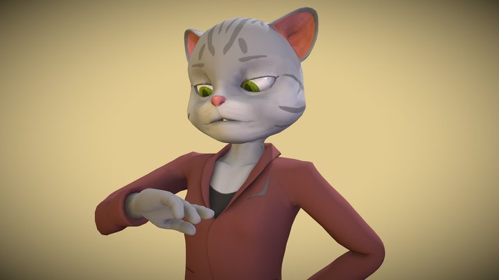 antropomorphic cat character 3D Model